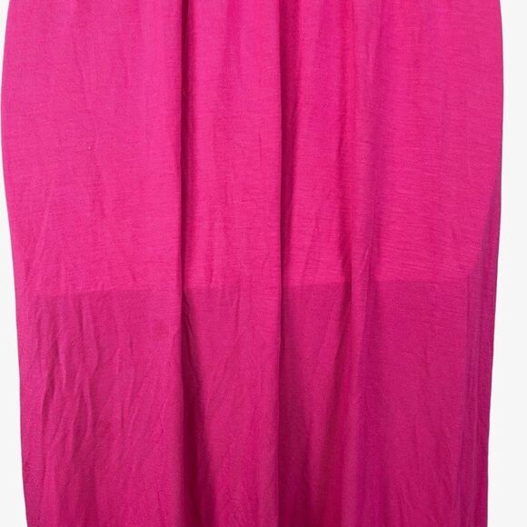 SPENSE Bright Pink Jersey Knit Maxi Sleeveless Ruffle Stretch Casual Dress sz M - Picture 13 of 16